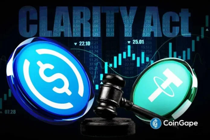 The US crypto regulation is still facing challenges as the CLARITY Act passage remains uncertain amid mounting clashes over stablecoin yields. Even as the White House and Senate signaled support for the stablecoin proposal, lawmakers and industry leaders remain at odds. Experts state that this unresolved debate is the “main blocker” in the passage of
The post <a href="https://coingape.com/clarity-act-hits-roadblock-as-stablecoin-yield-clash-persists/">CLARITY Act Hits Roadblock as Stablecoin Yield Clash Persists</a> appeared first on <a href="https://coingape.com/">CoinGape</a>.