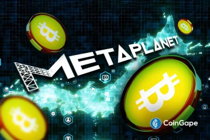 Metaplanet, aka Asia’s Strategy, on Thursday said it has acquired an additional Bitcoin for over $405.48 million. After the latest purchase, Japan-listed Metaplanet becomes the third-largest corporate Bitcoin treasury, surpassing MARA Holdings in total Bitcoin holdings. Meanwhile, the stock falls nearly 1.95% to 302 JPY amid broader selling pressure in global markets after President Donald
The post <a href="https://coingape.com/metaplanet-expands-bitcoin-treasury-holdings-to-40177-btc-stock-slips/">BREAKING: Metaplanet Expands Bitcoin Treasury Holdings to 40,177 BTC, Stock Slips</a> appeared first on <a href="https://coingape.com/">CoinGape</a>.