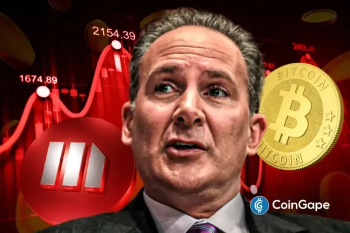 The MSTR stock could be at risk of a continuous free fall as the market sentiment worsens. Peter Schiff has come out to project that Strategy Bitcoin losses could grow as BTC continues its downturn. Peter Schiff Says Bitcoin Losses Could Get Worse as MSTR Stock Price Stumbles In a post on X, Schiff criticized
The post <a href="https://coingape.com/news/stocks/mstr-stock-at-risk-peter-schiff-predicts-deeper-bitcoin-losses-for-strategy-amid-crypto-crash/">MSTR Stock at Risk? Peter Schiff Predicts Deeper Bitcoin Losses for Strategy Amid Crypto Crash</a> appeared first on <a href="https://coingape.com/">CoinGape</a>.