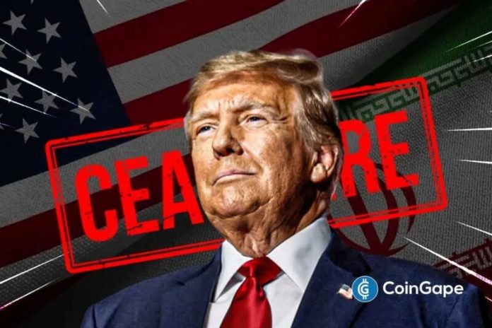 U.S.-Iran War negotiations have reached a key phase as U.S. officials, Iran, and regional mediators discuss a proposed 45-day ceasefire to prevent further tensions. The discussions, viewed as a last attempt to avoid large-scale strikes, come as deadlines approach and military plans remain in place. Mediators from Pakistan, Egypt, and Türkiye are organizing discussions, while
The post <a href="https://coingape.com/will-us-iran-war-end-today-trump-pushes-last-effort-deal-as-iran-ceasefire-talks-intensify/">Will US-Iran War End Today? Trump Pushes Last Effort Deal as Iran Ceasefire Talks Intensify</a> appeared first on <a href="https://coingape.com/">CoinGape</a>.